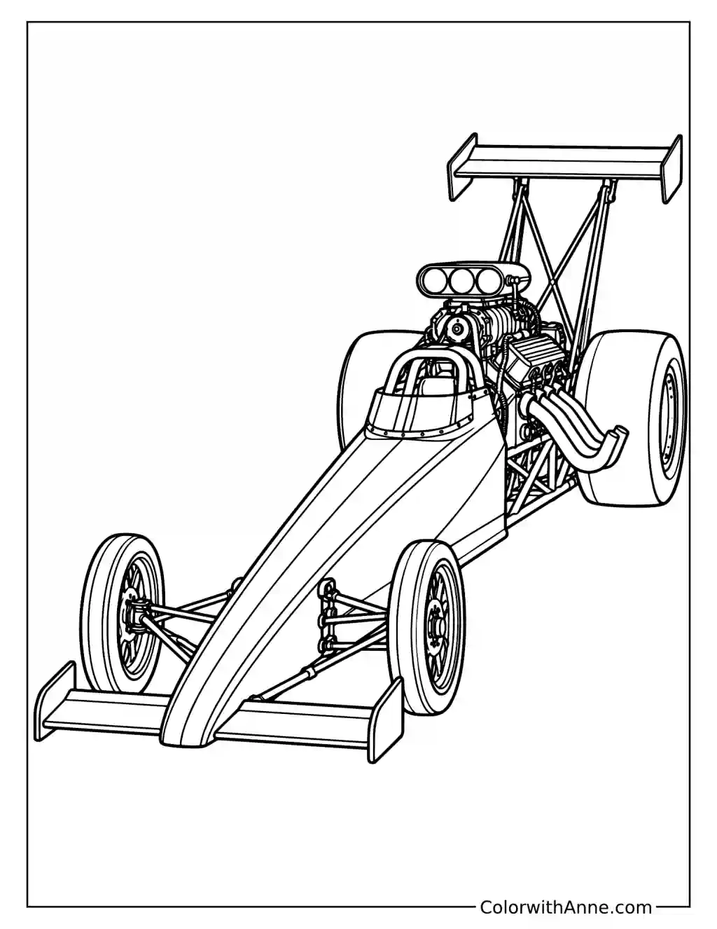 Drag Race Car Coloring Page