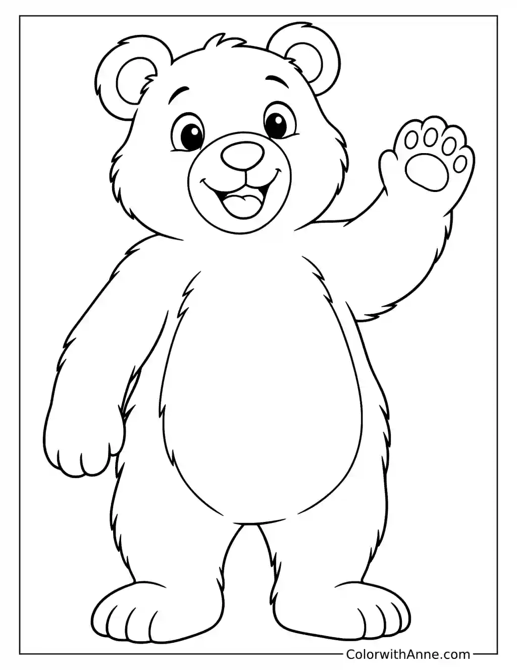 Easy Bear Coloring Page for Kids