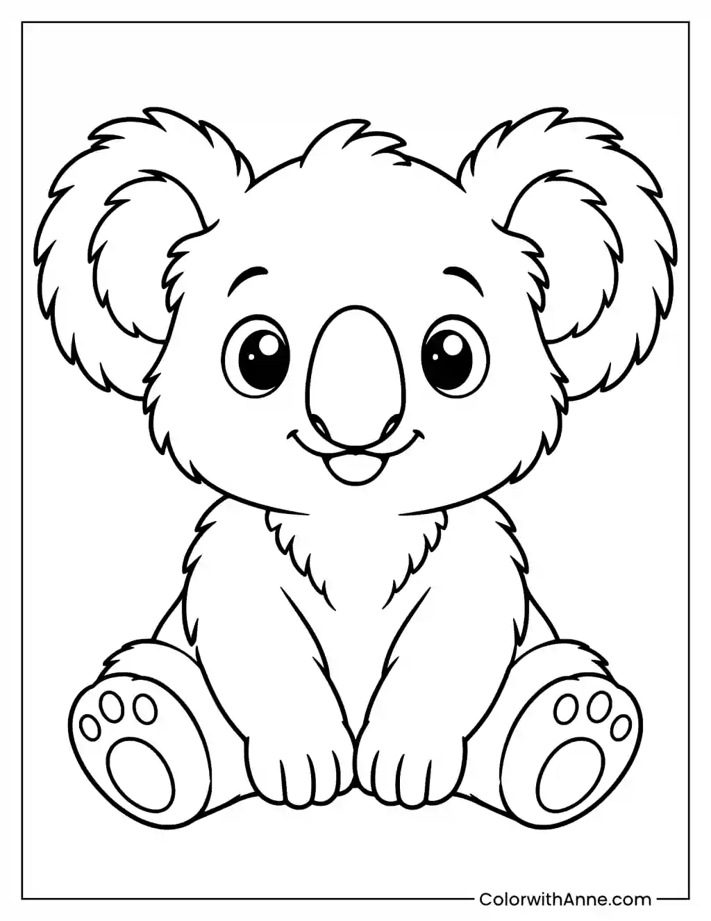 Easy Koala Coloring Page