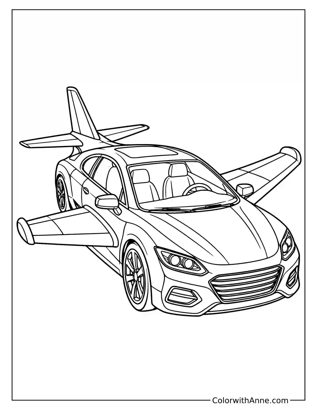 Flying Car Coloring Page