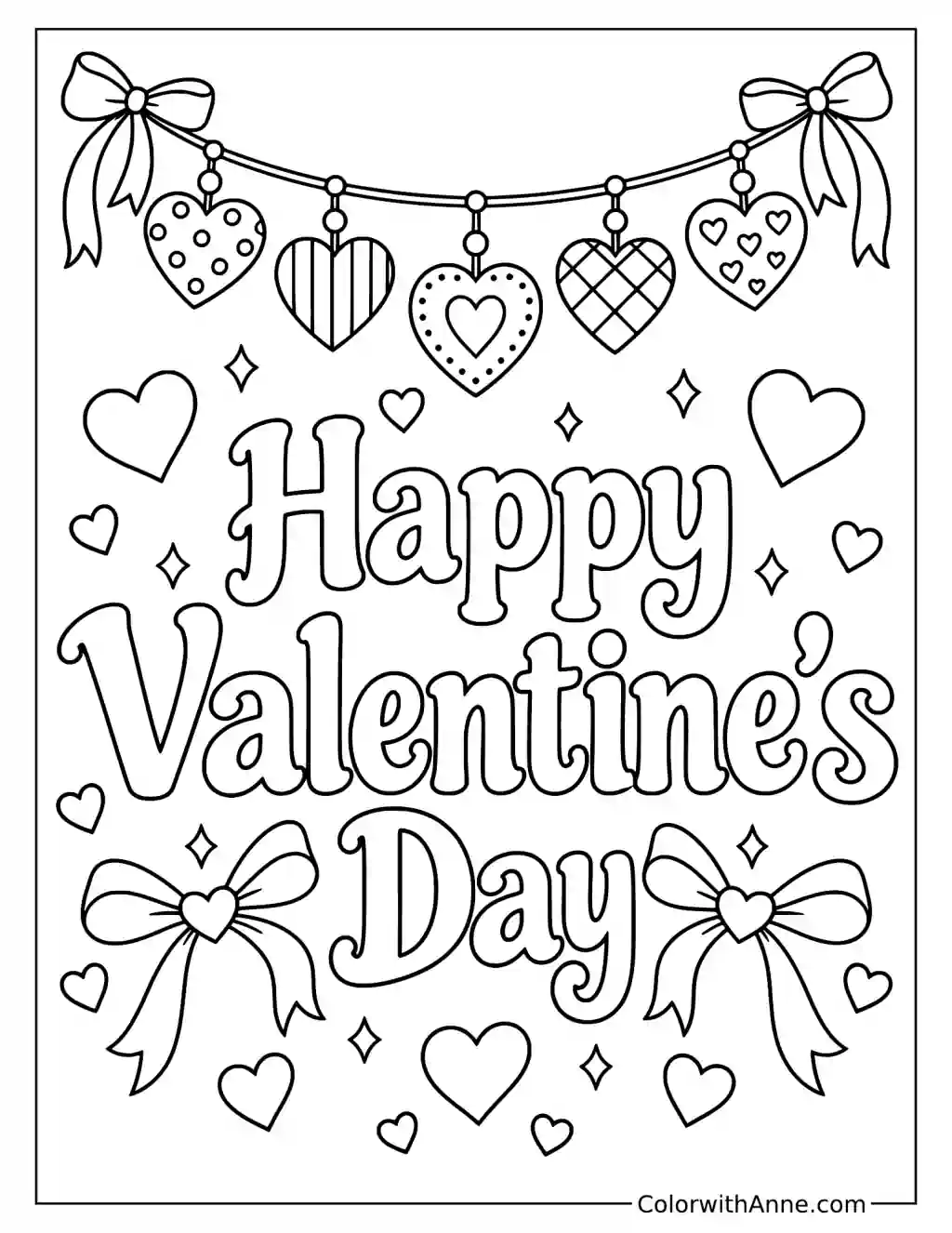 Happy Valentine's Day Coloring Sheet