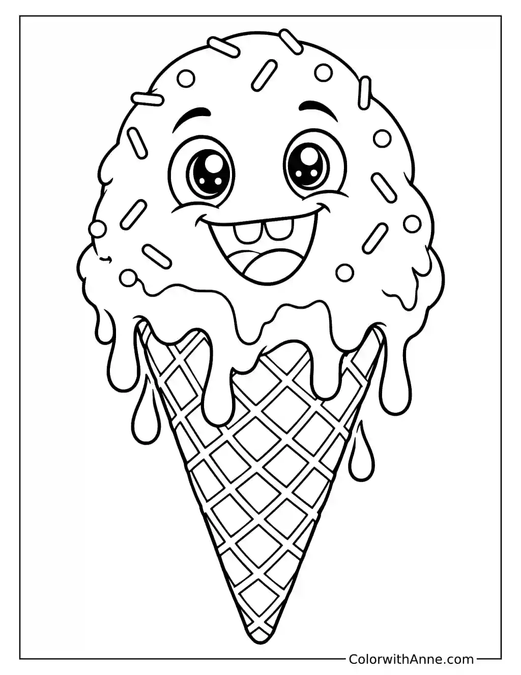 Ice Cream Monster Coloring Page