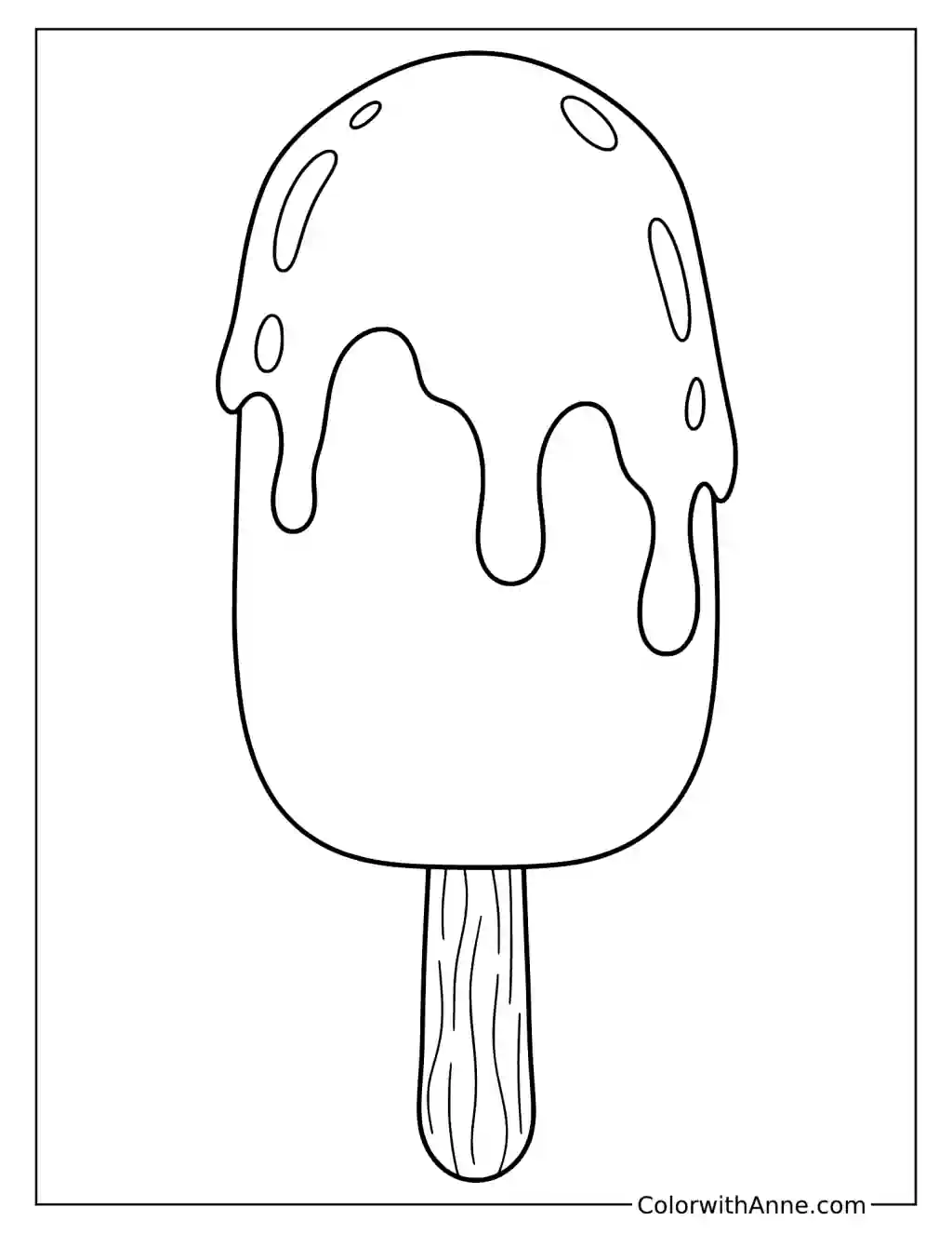 Ice Cream on a Stick Coloring Page