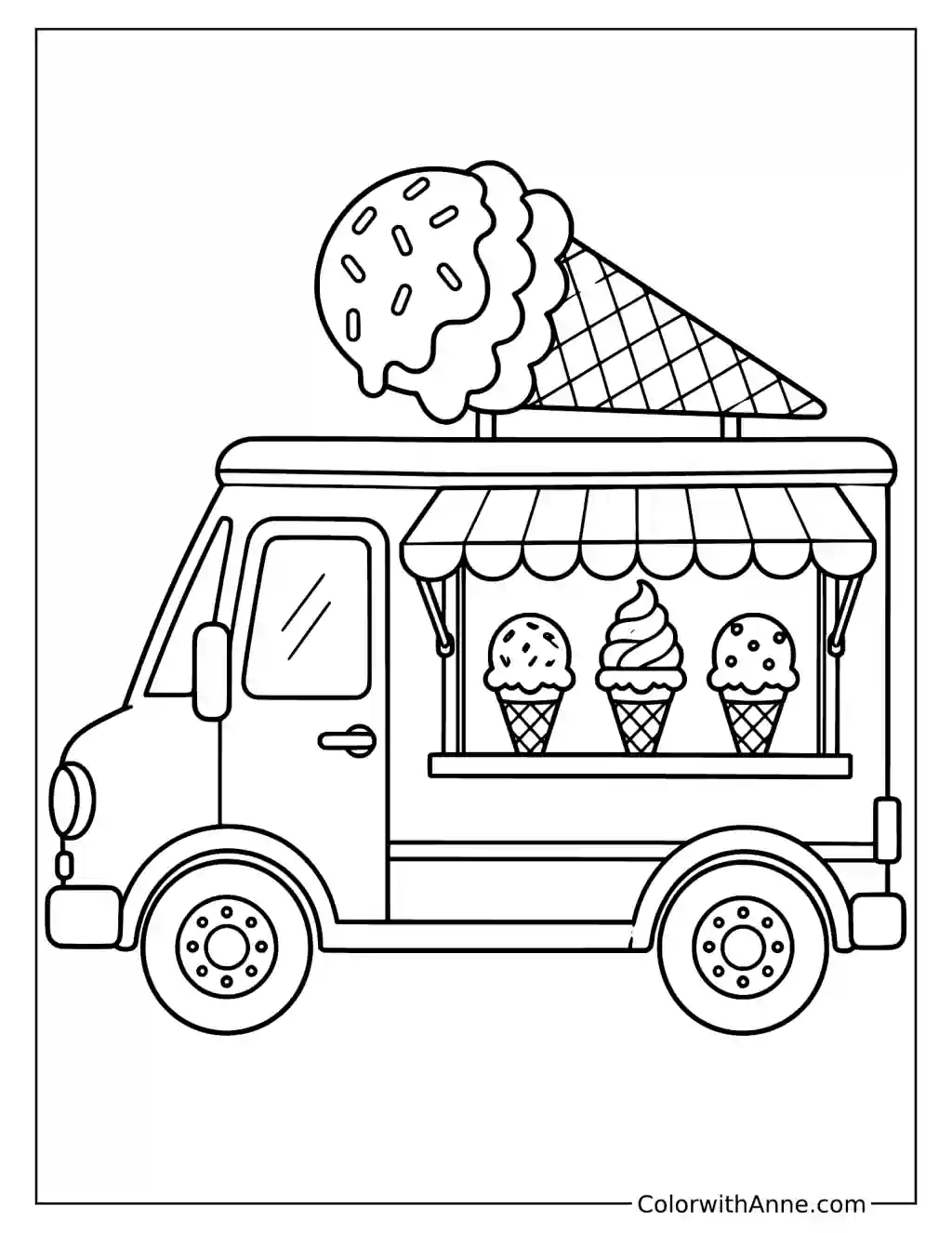 Ice Cream Truck Coloring Page