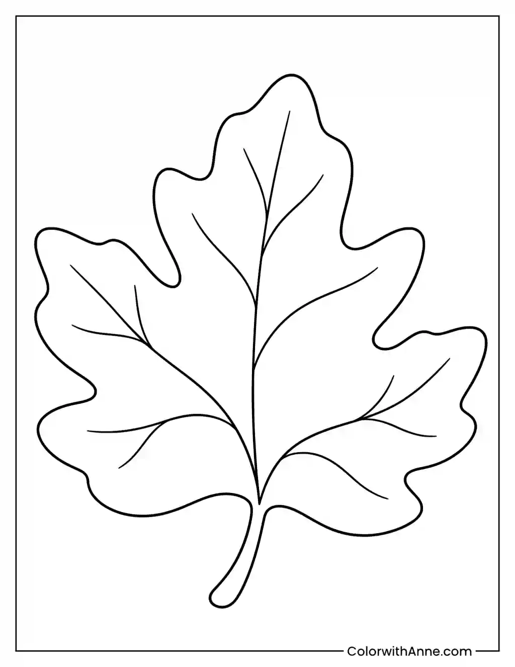 Leaf Coloring Page for Preschoolers