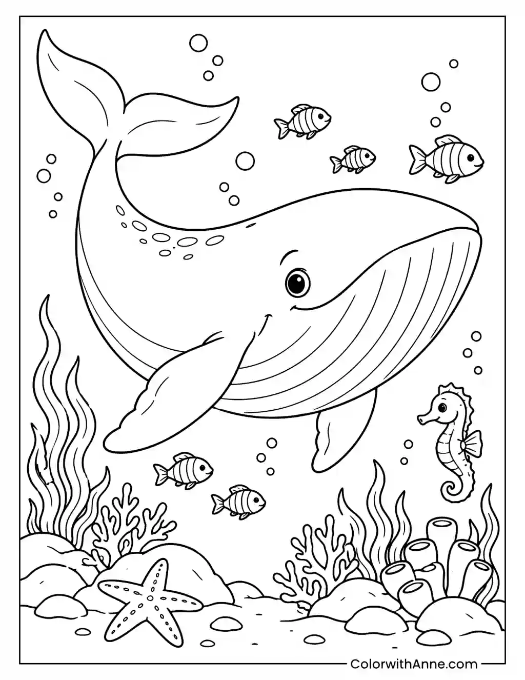 Ocean School Bus Coloring Page