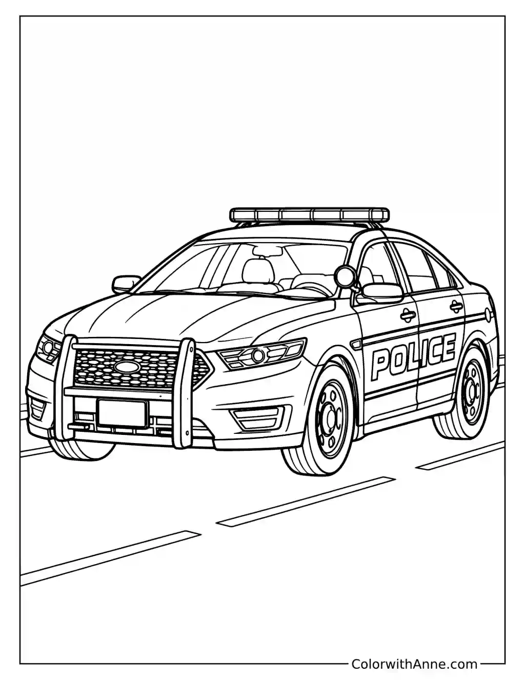 Police Car Coloring Page