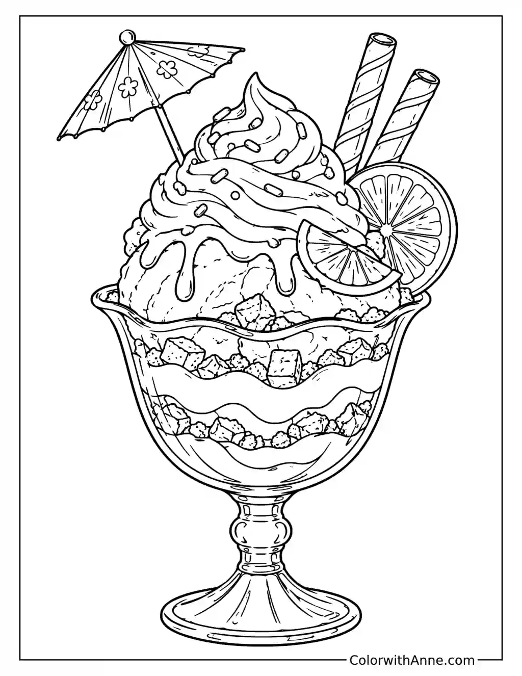Pumpkin Spice Sundae Coloring Page