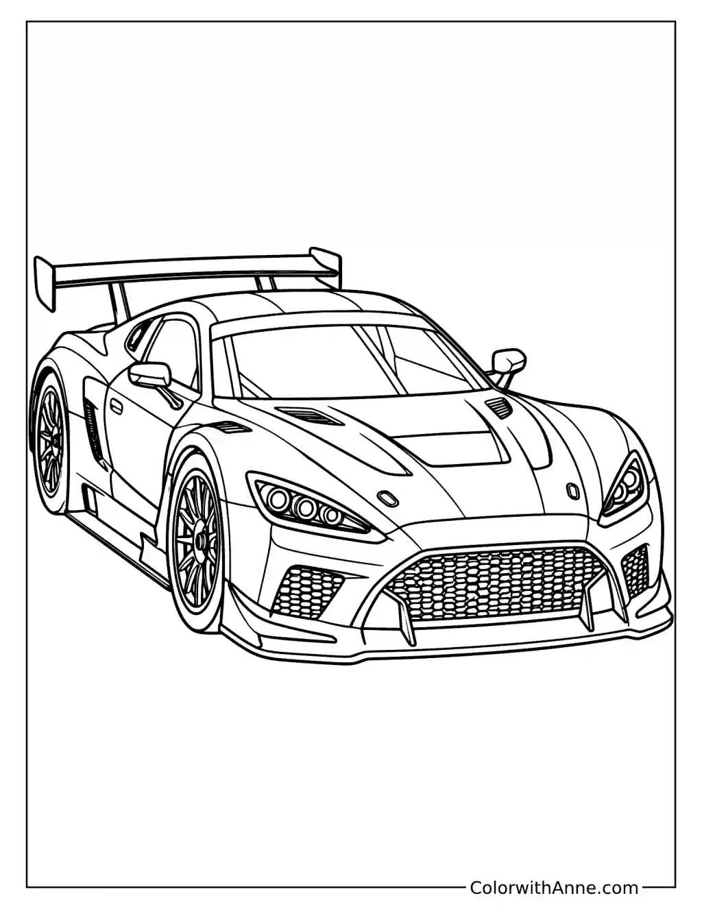 Race Car Coloring Page