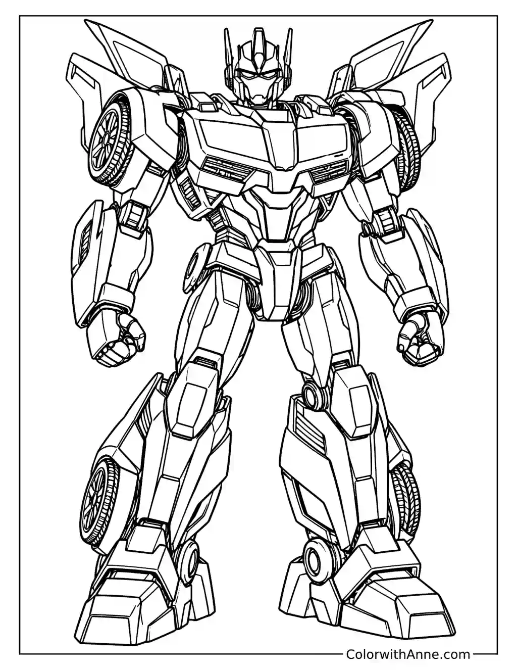 Robot Car Transformer Coloring Page