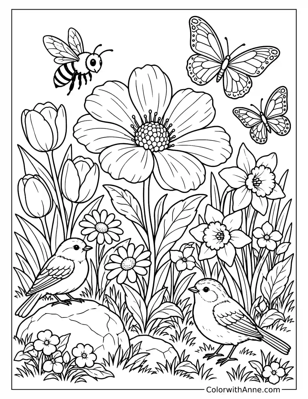 Spring Garden Coloring Page