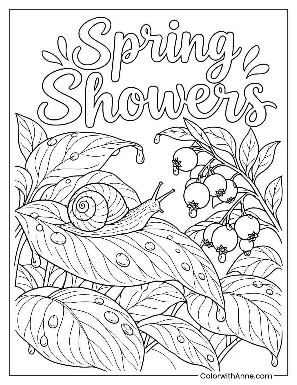 Spring Showers Coloring Page