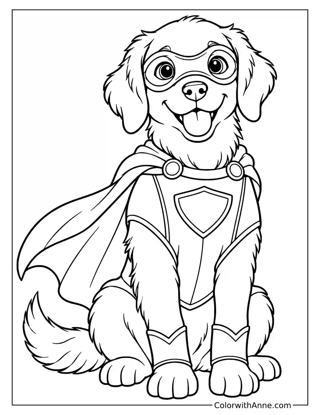 Superhero Dog Coloring Page