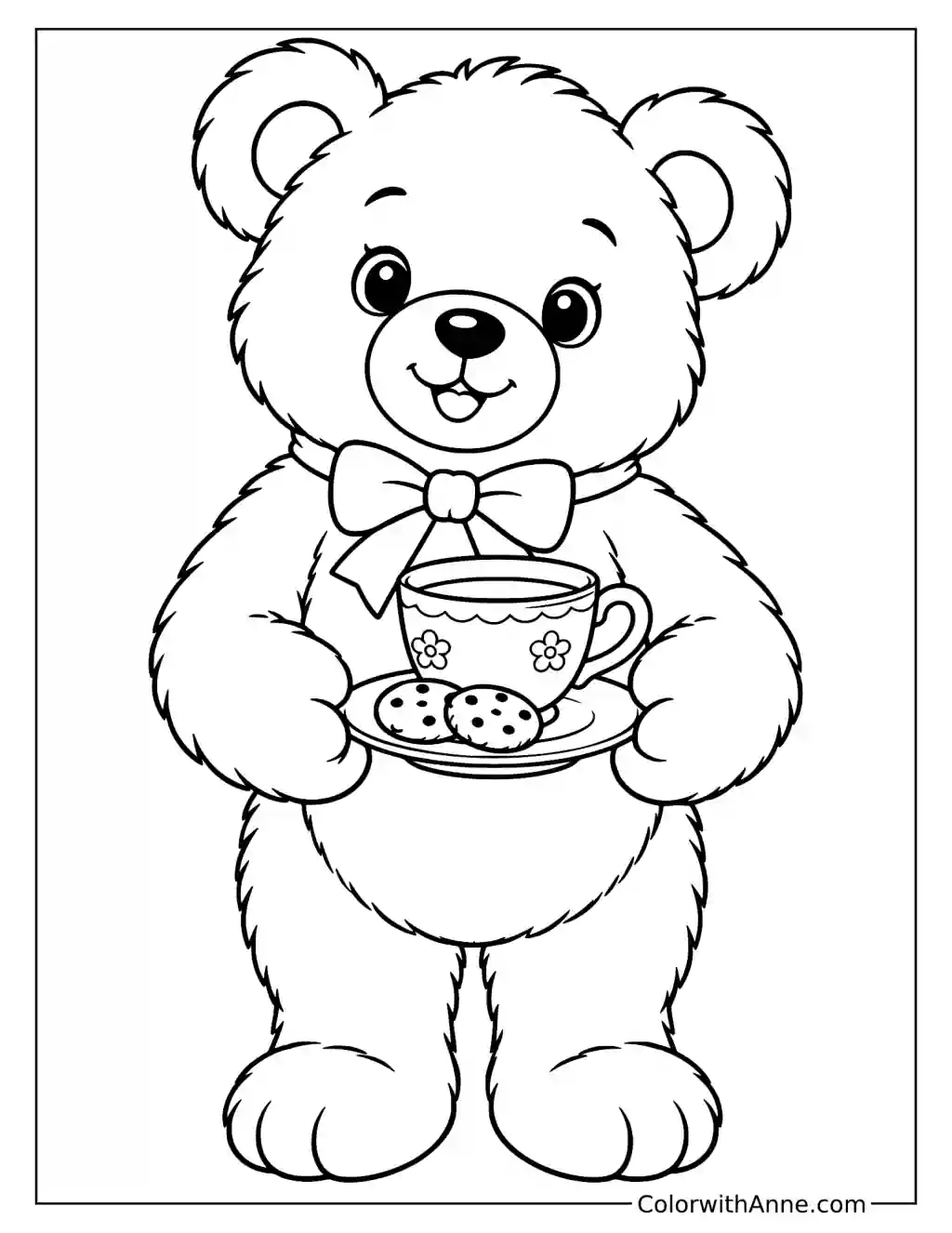 Teddy Bear Tea Party Coloring Page