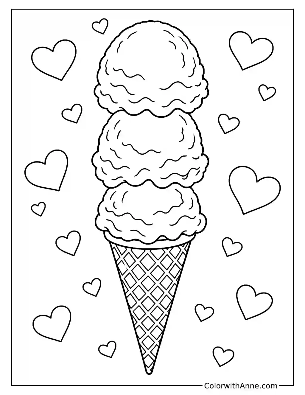 Triple Scoop Tower Coloring Page