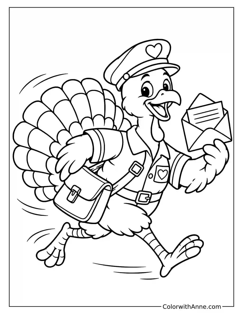 Turkey Delivering Mails Coloring Page