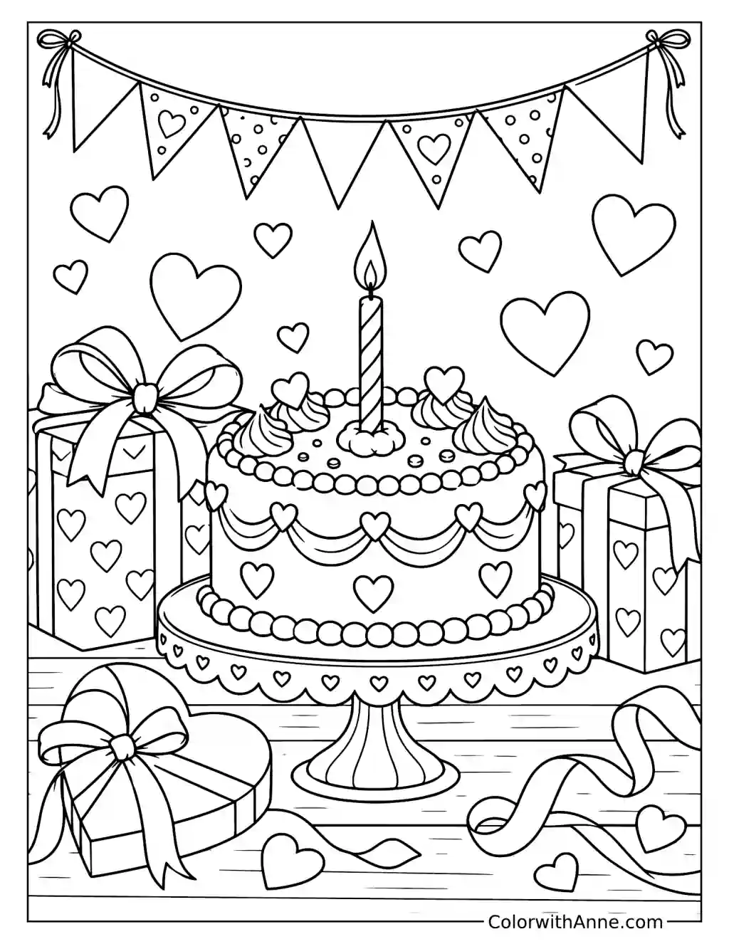 Valentine's Day Party Coloring Page
