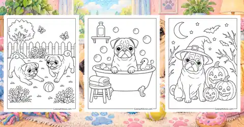 Pug Coloring Pages banner