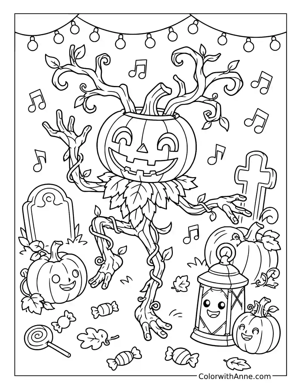 Punkleton Spooktacle Party coloring page