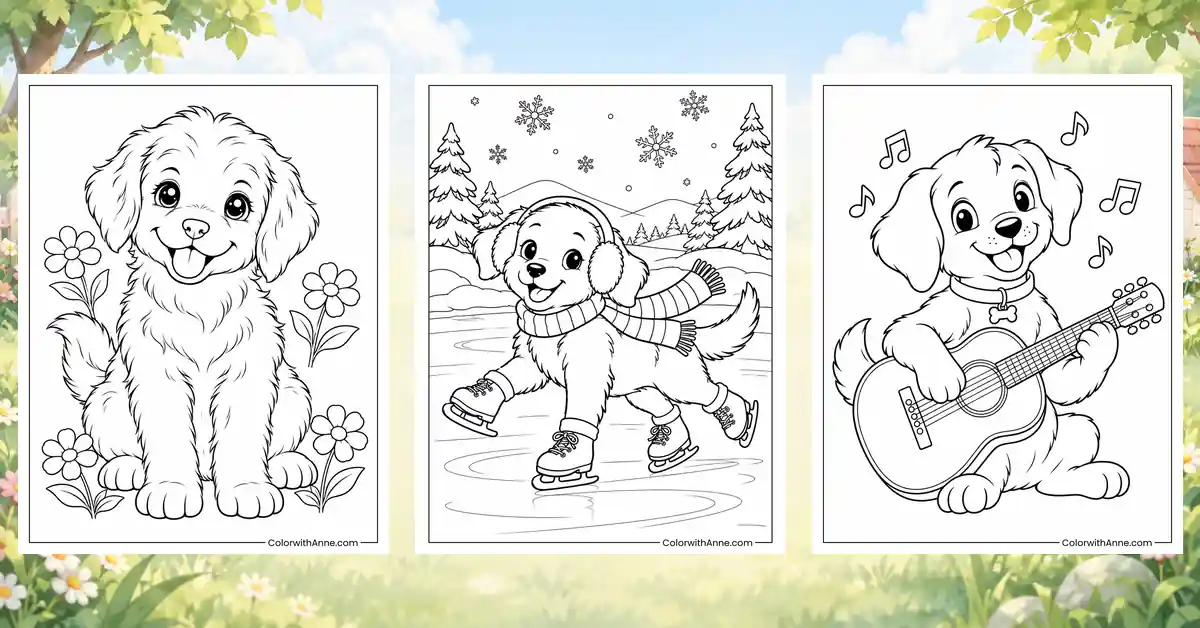 Puppy Coloring Pages (Free PDF Printables)