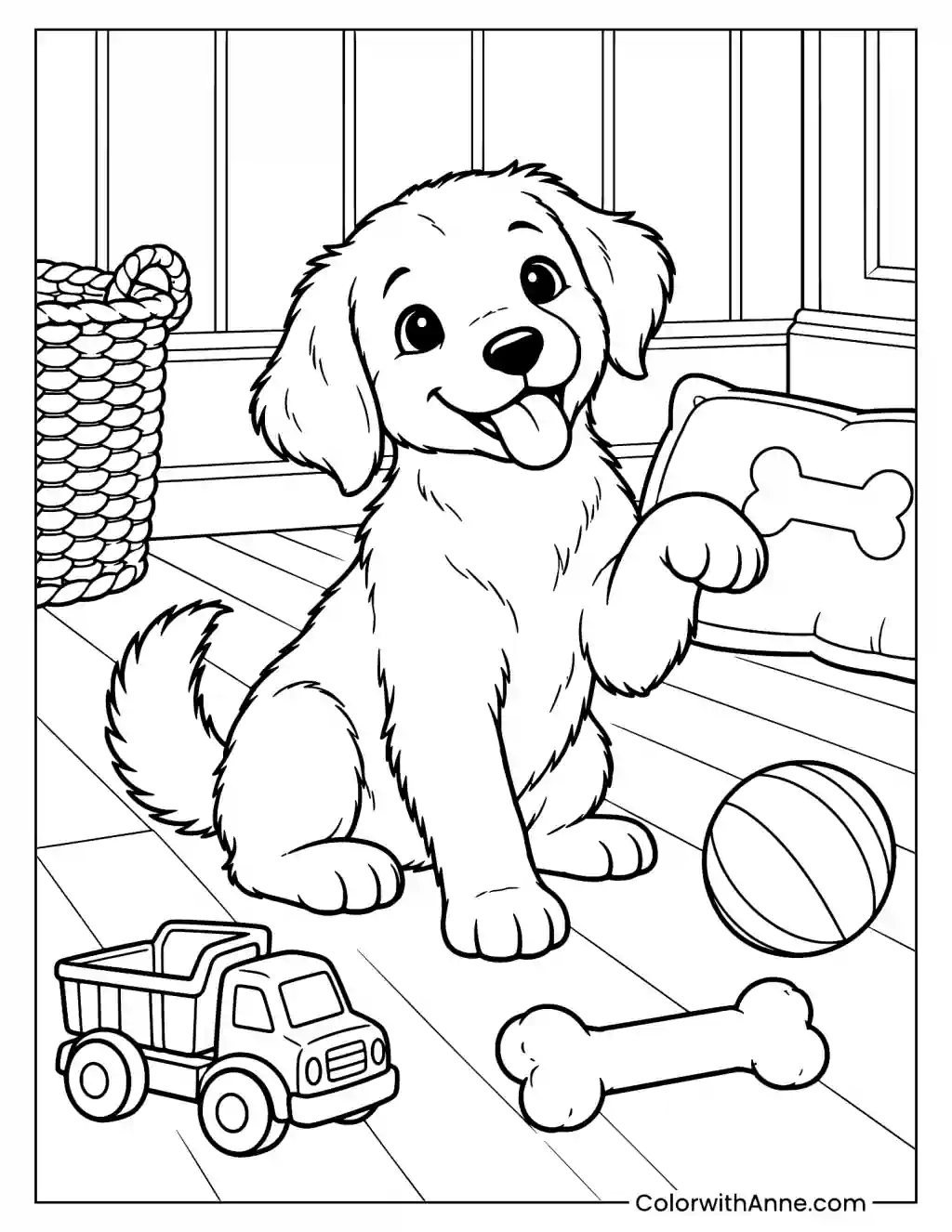 Puppy Play Time Coloring Page