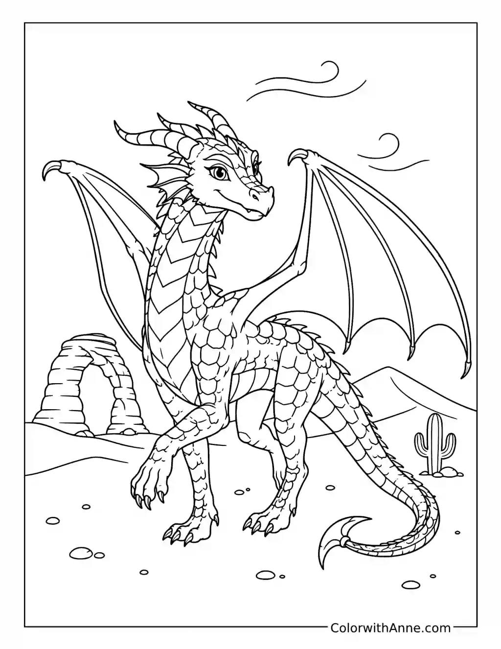 Qibli’s Desert Wind Walk coloring page