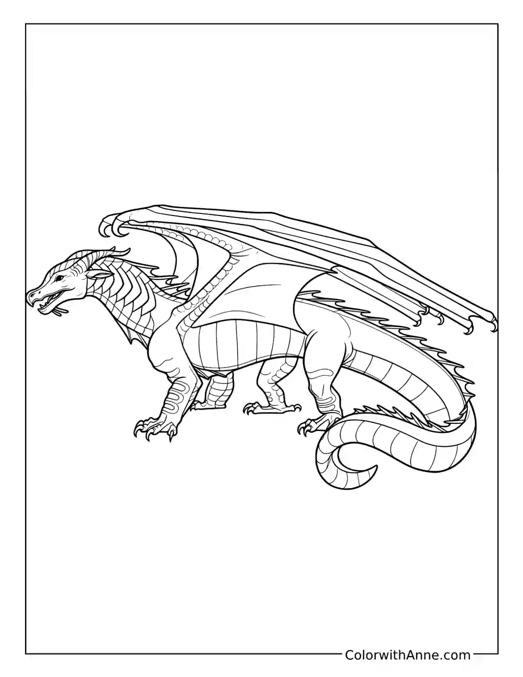 Qibli Standing with Folded Wings coloring page