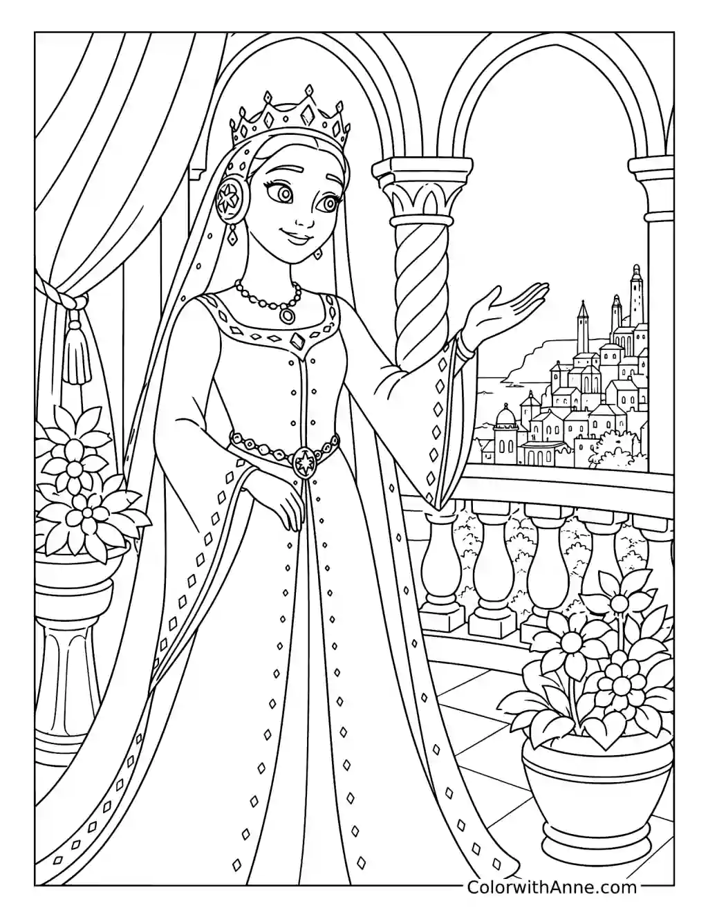 Queen Amaya's Royal Balcony coloring page