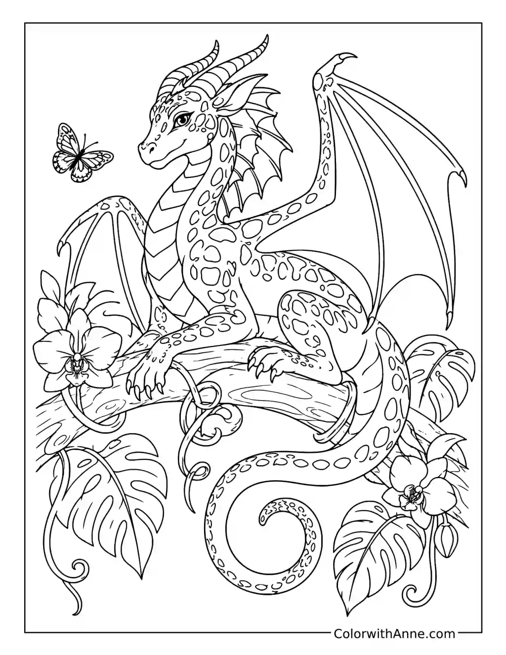 Queen Glory in Rainforest Canopy coloring page