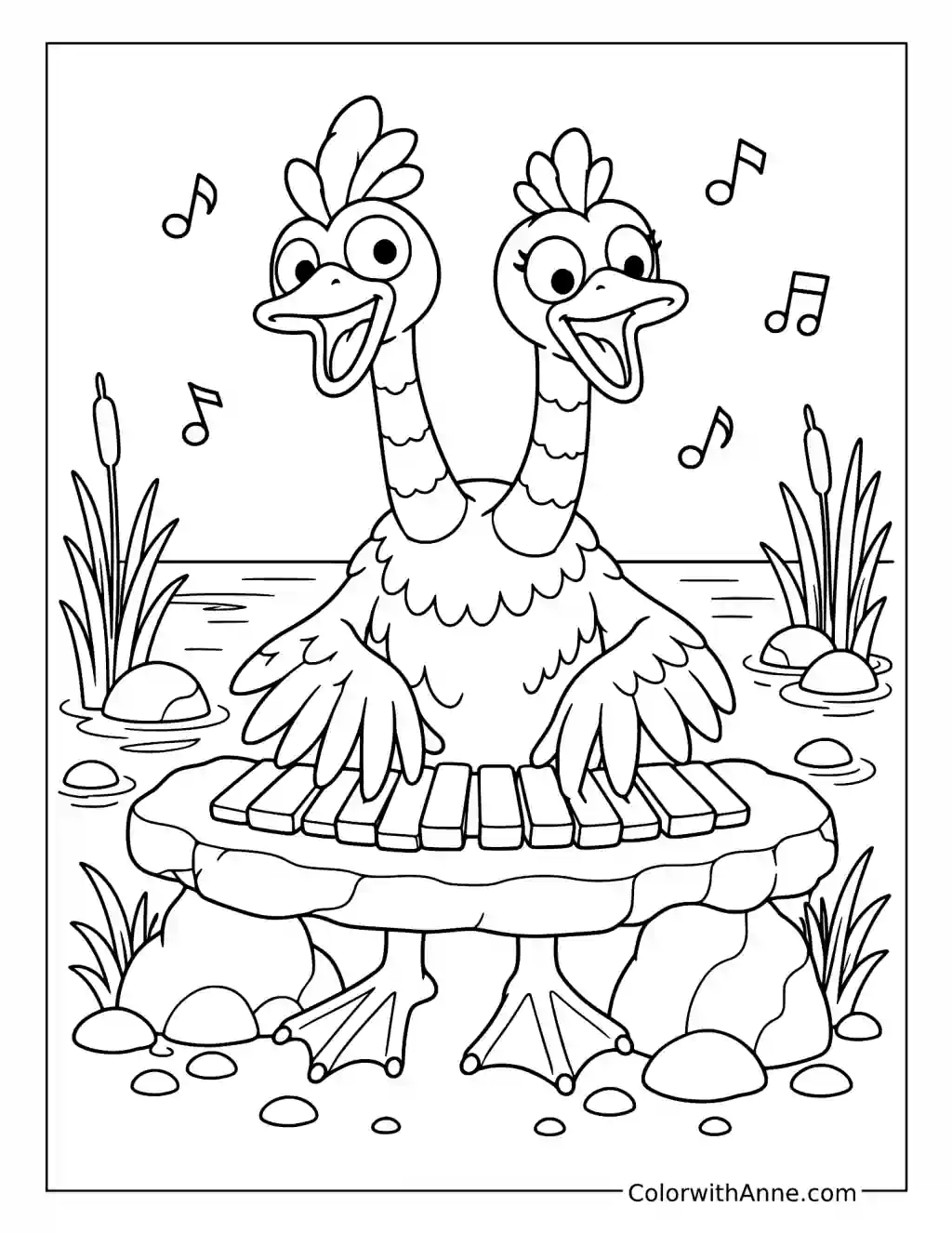 Quibble Waterside Keyboard Duet coloring page