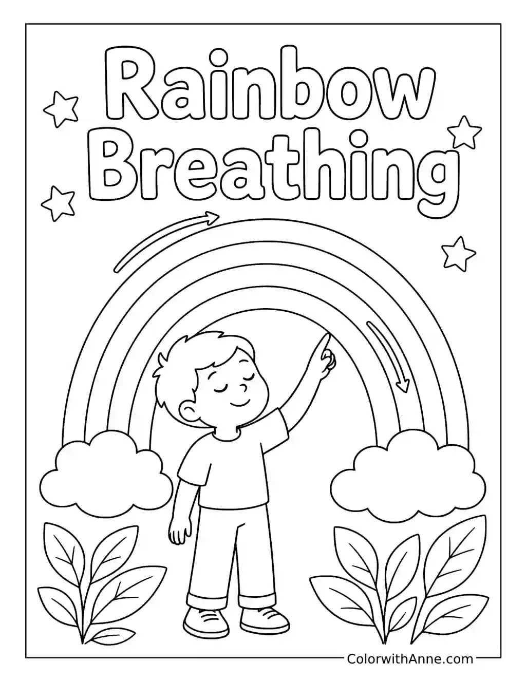 Rainbow Breathing coloring page
