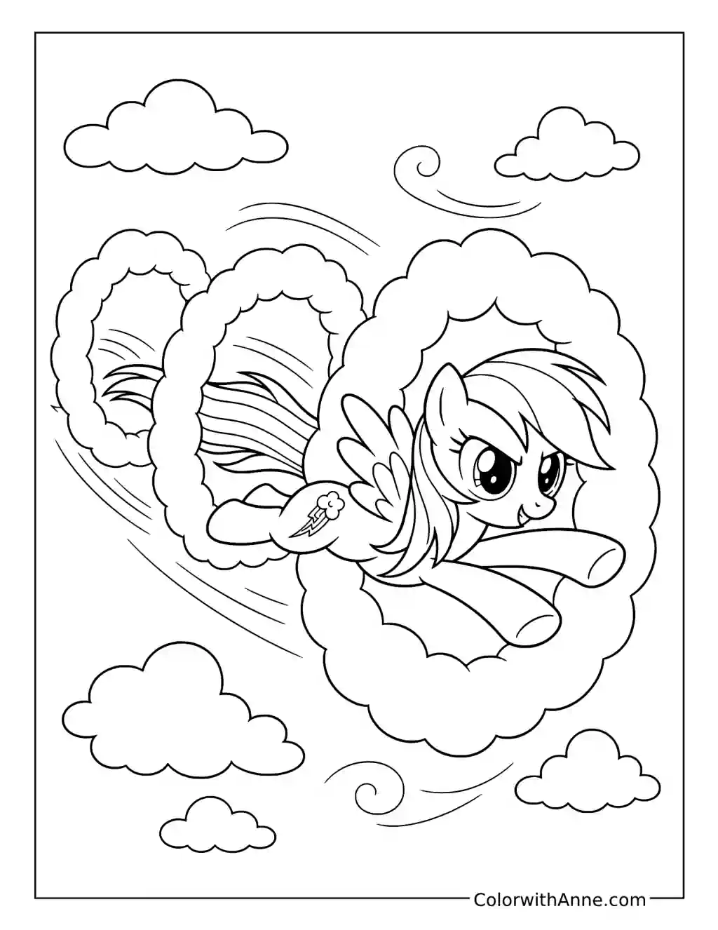 Rainbow Dash Cloud Ring Training coloring page
