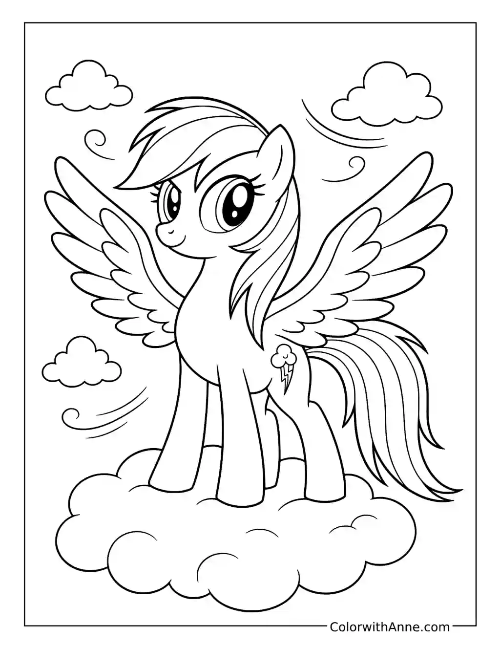 Rainbow Dash Hero Pose coloring page