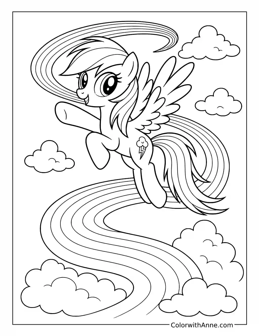 Rainbow Dash Rainbow Spiral coloring page