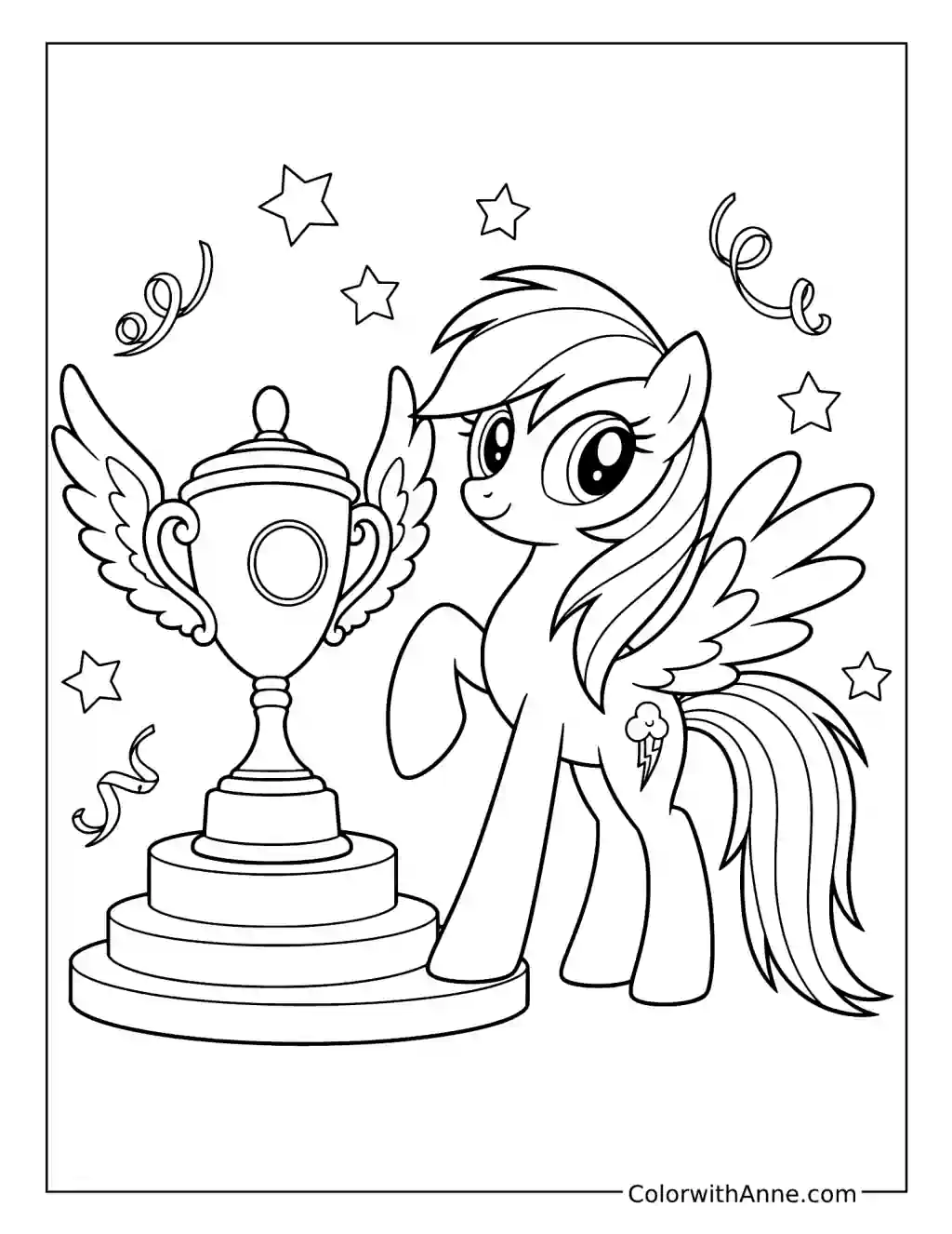 Rainbow Dash Victory Trophy coloring page