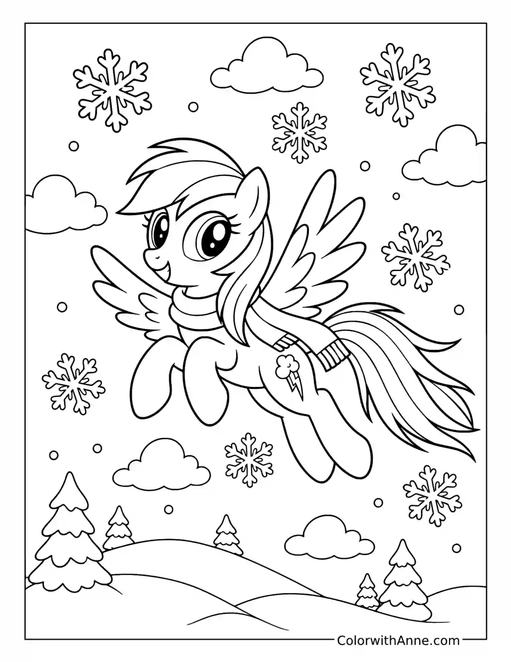 Rainbow Dash Winter Adventure coloring page