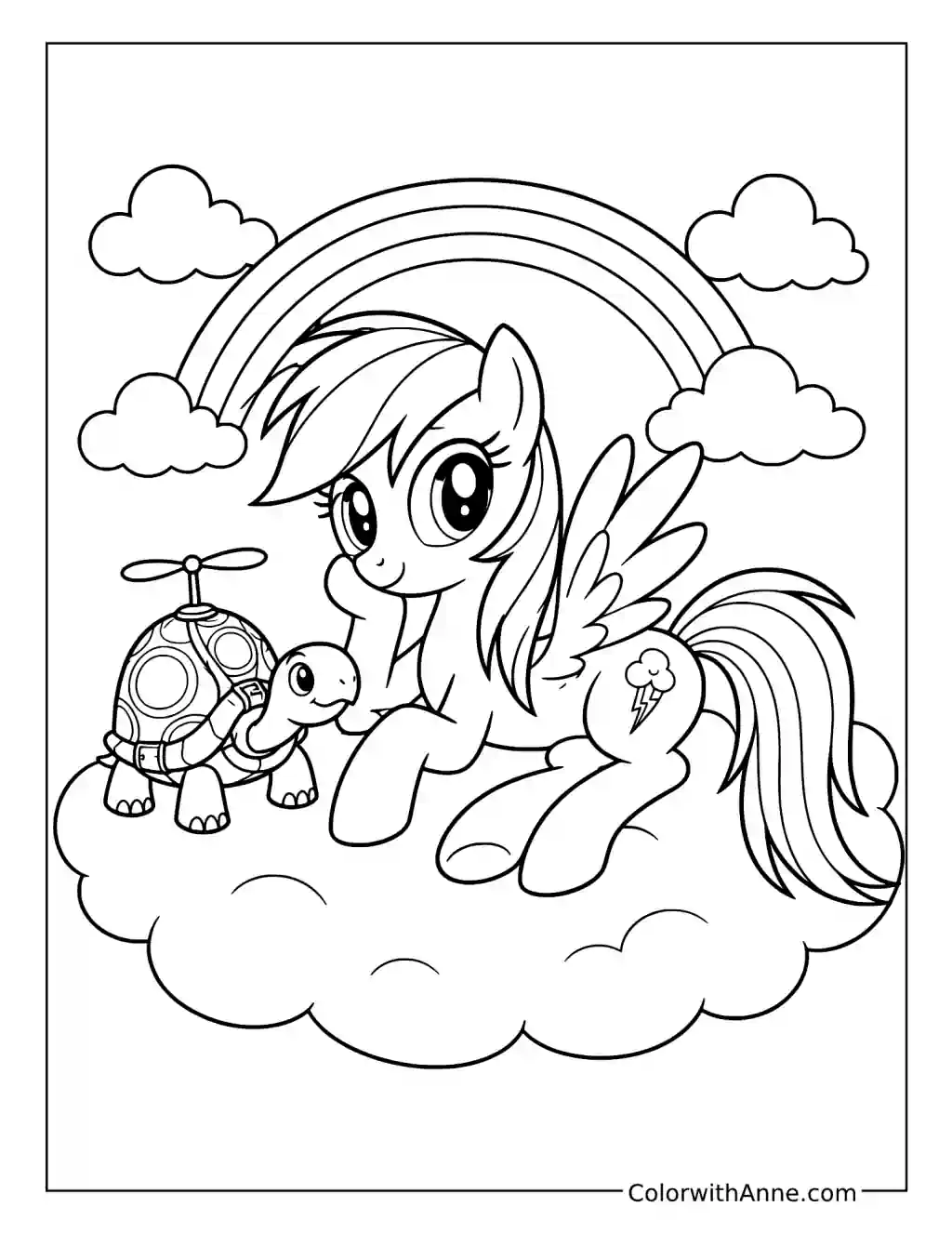 Rainbow Dash with Tank coloring page