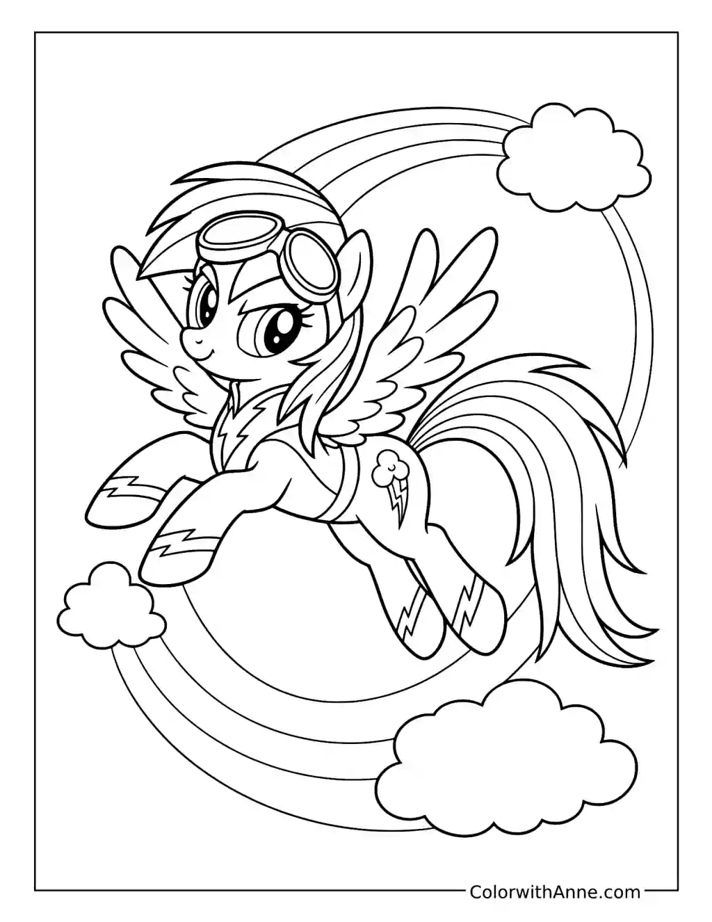 Rainbow Dash Wonderbolts Performance coloring page