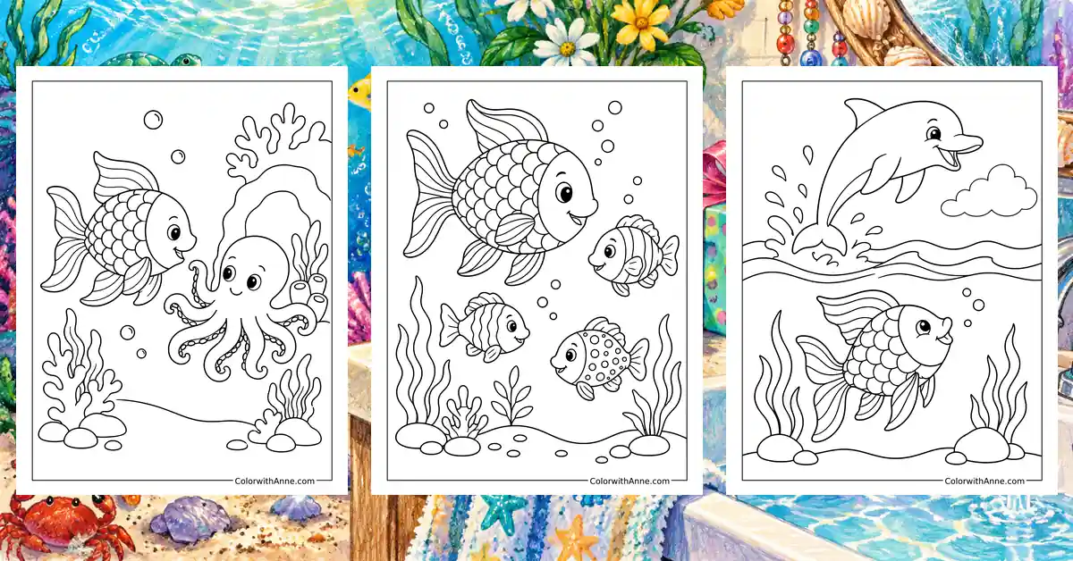 Rainbow Fish Coloring Pages banner