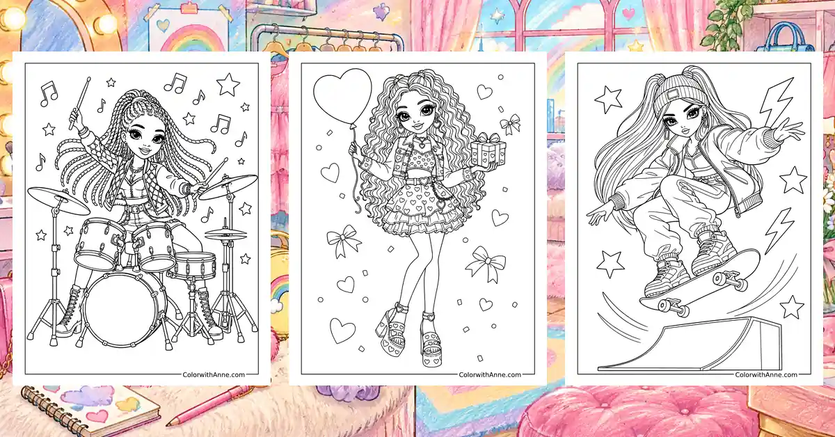 Rainbow High Coloring Pages banner