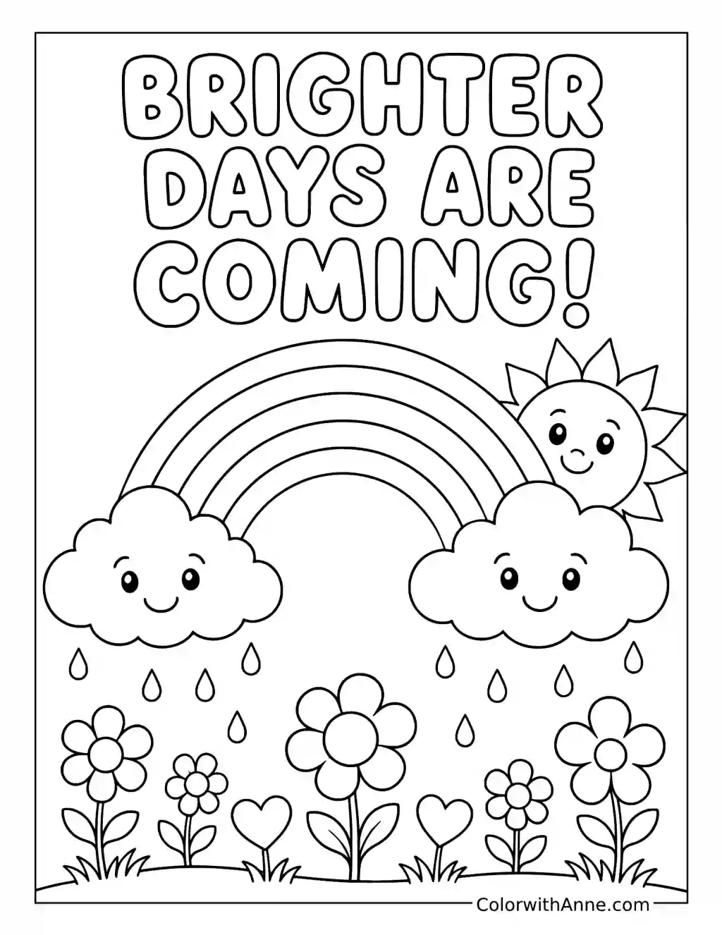 Rainbow Smiles After the Rain coloring page