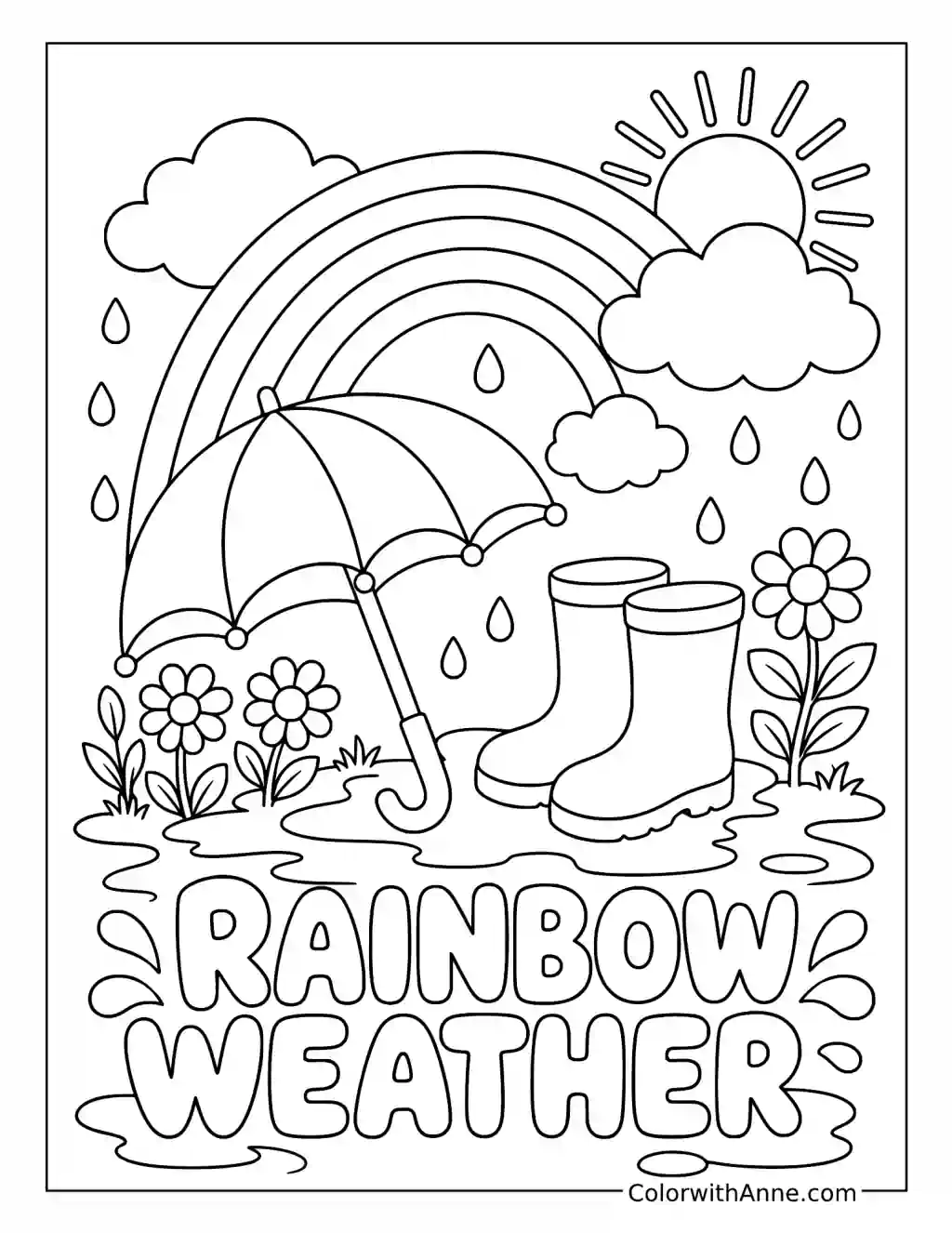 Rainbow Weather coloring page