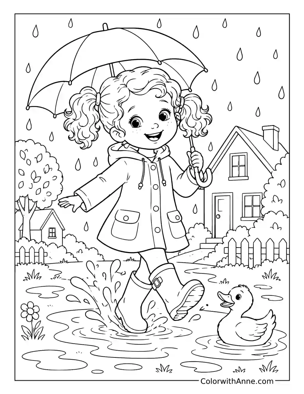 Rainy-Day Puddle Jump coloring page