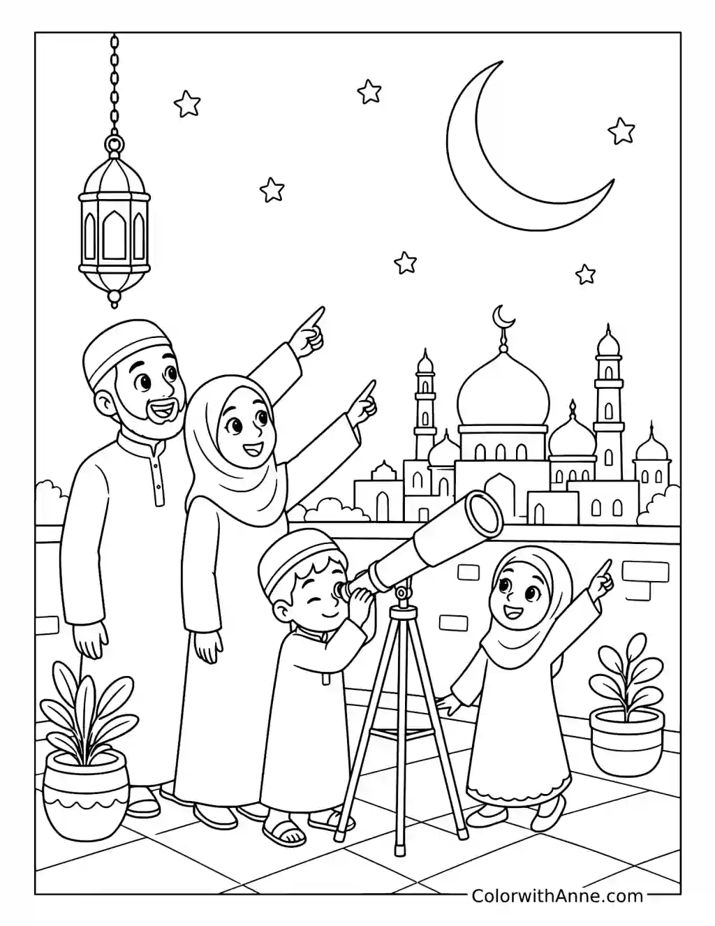 Ramadan Moon Sighting coloring page