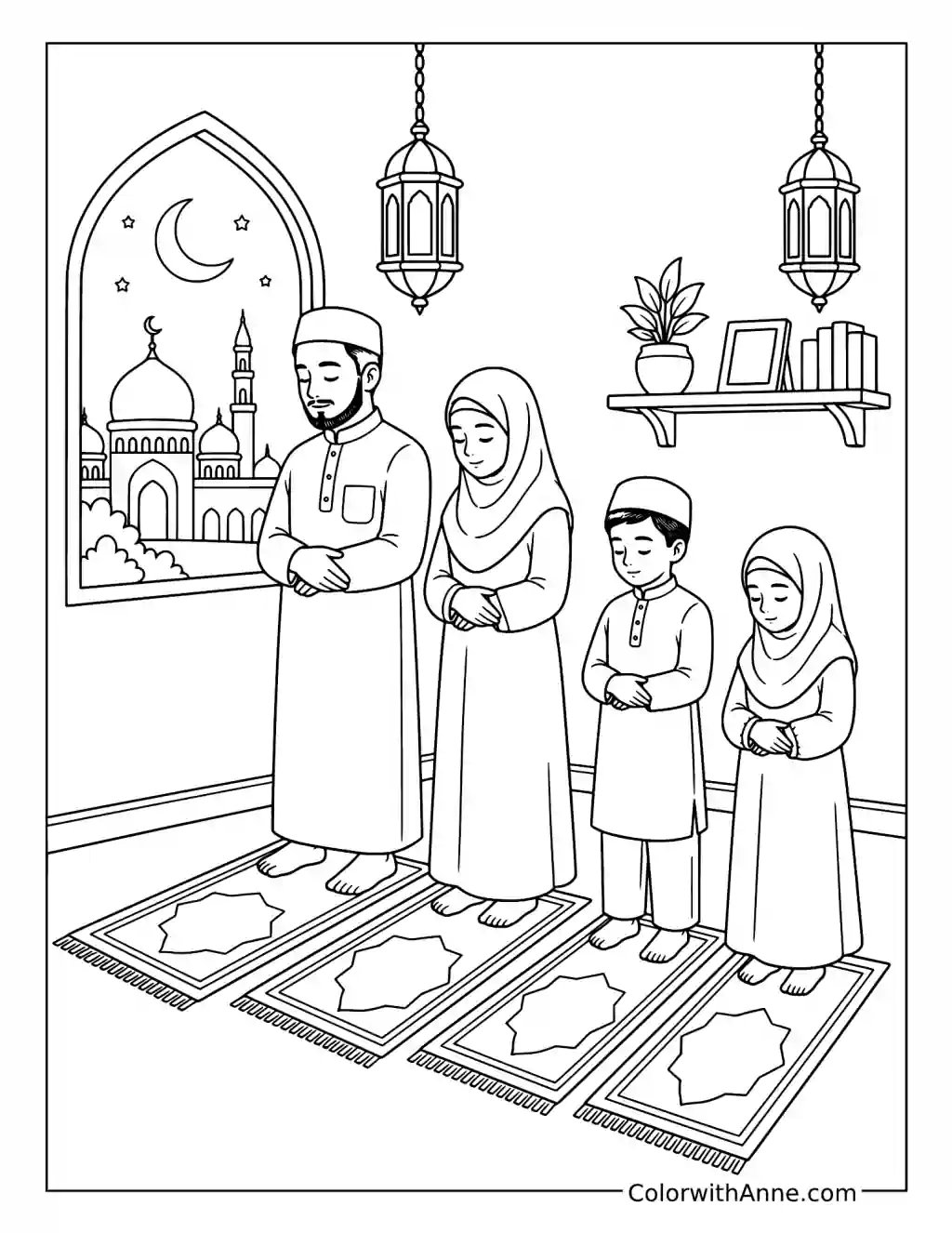 Ramadan Prayer Time coloring page