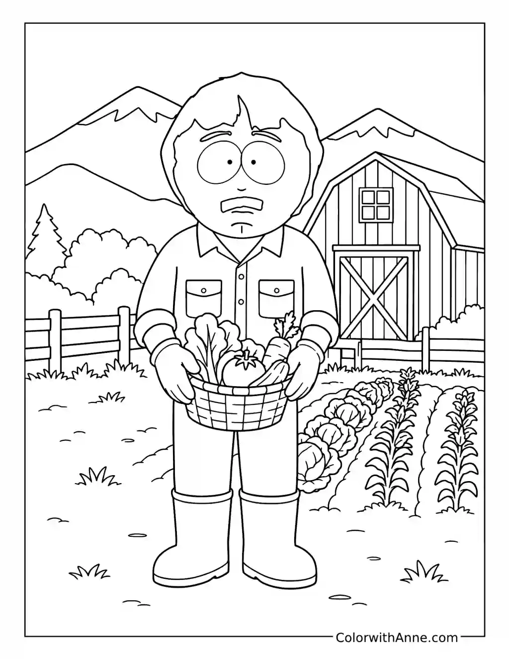 Randy Marsh at Tegridy Farms coloring page