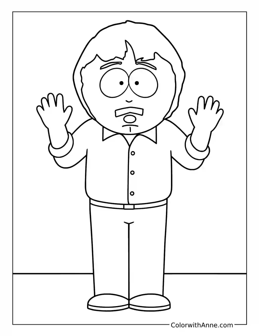 Randy Marsh’s Surprised Pose coloring page