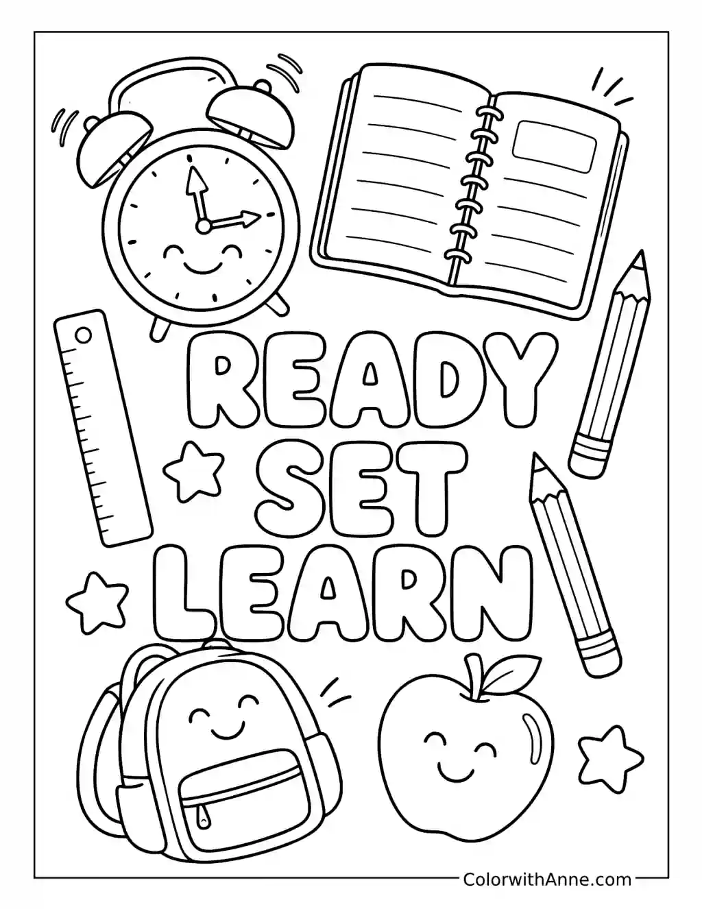 Ready Set Learn coloring page