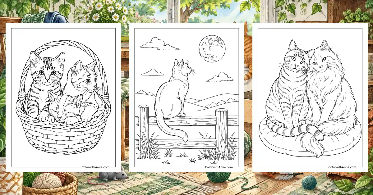 Realistic Cat Coloring Pages banner