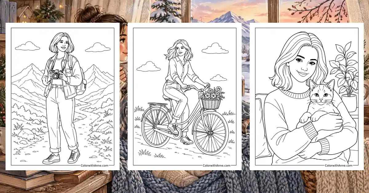 Realistic Girl Coloring Pages banner